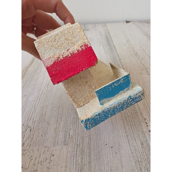 Vintage putz mica white tree house village Japan paper decor unique - Picture 6 of 7